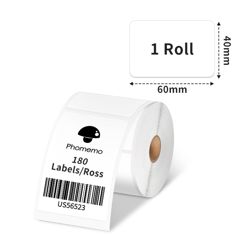 60 X 40mm Square White Label for M200/M220/M221 - 1 Roll - Phomemo