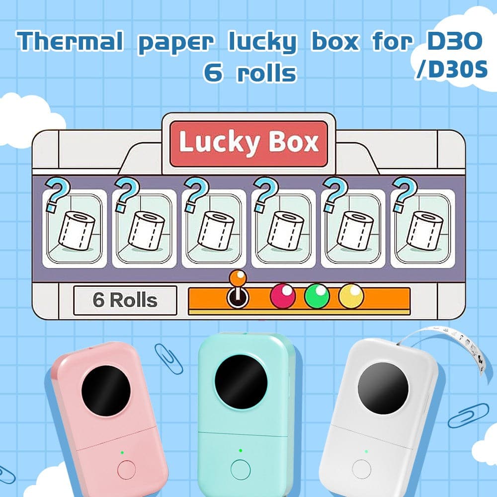 ?Brand New Style? 6 Roll Lucky Label Box For D30/D30S Series