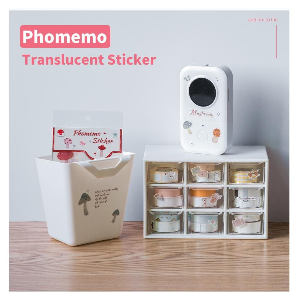 Mushroom Translucent Sticker - Phomemo