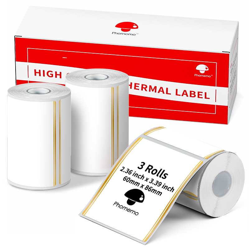 Phomemo 60X86mm Golden linear trim Square Thermal Label for M200/M220/M221-3 Roll