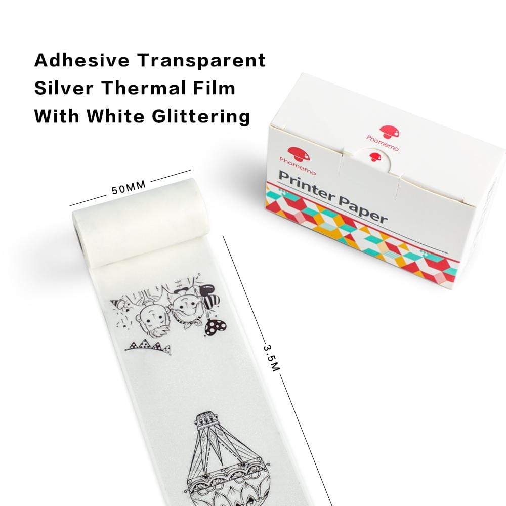 Silver Sparkle Stickers Thermal Paper