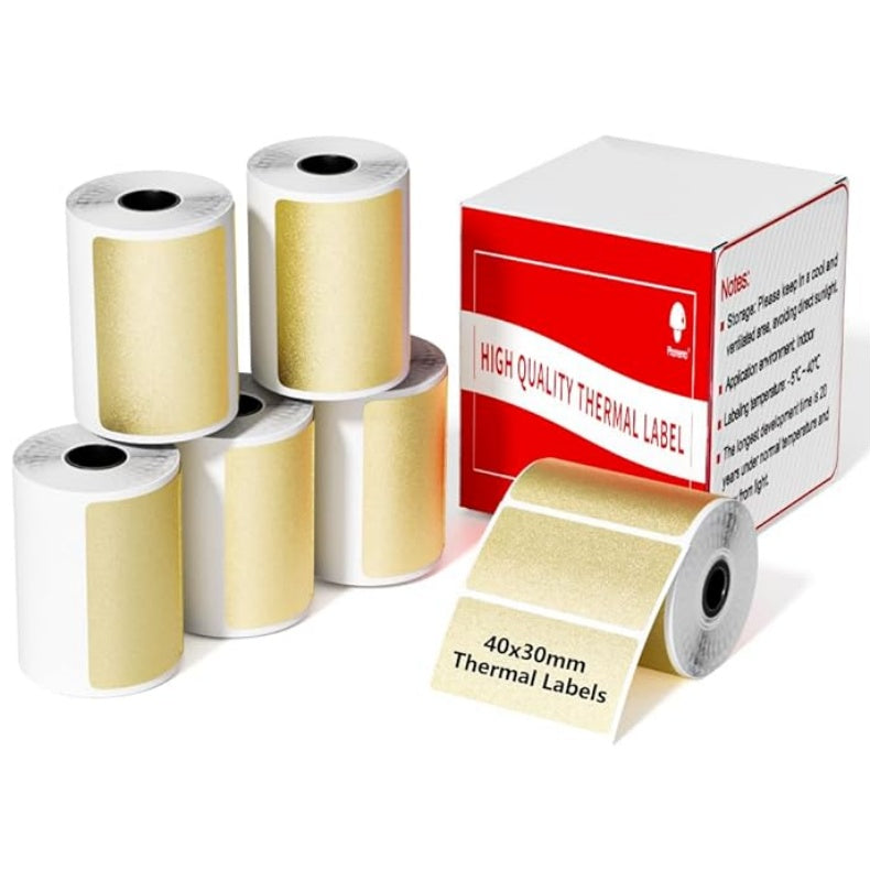 Phomemo 40mmx30mm Gold Thermal Label for M110/M220/M221/M200/M120-6Roll