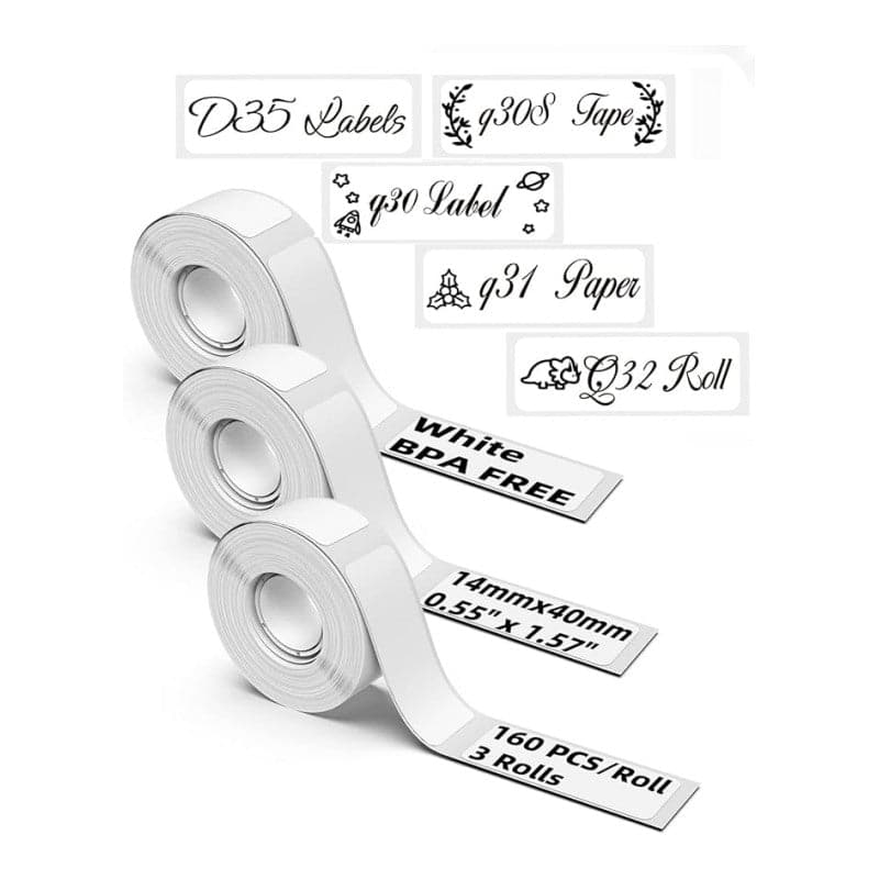 14 X 40mm White Label for Q30S/ Q30 - 3 Rolls - Phomemo