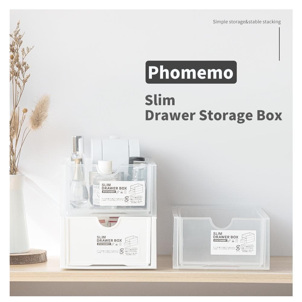 Stackable Mini Storage Box | White & Transparent - Phomemo