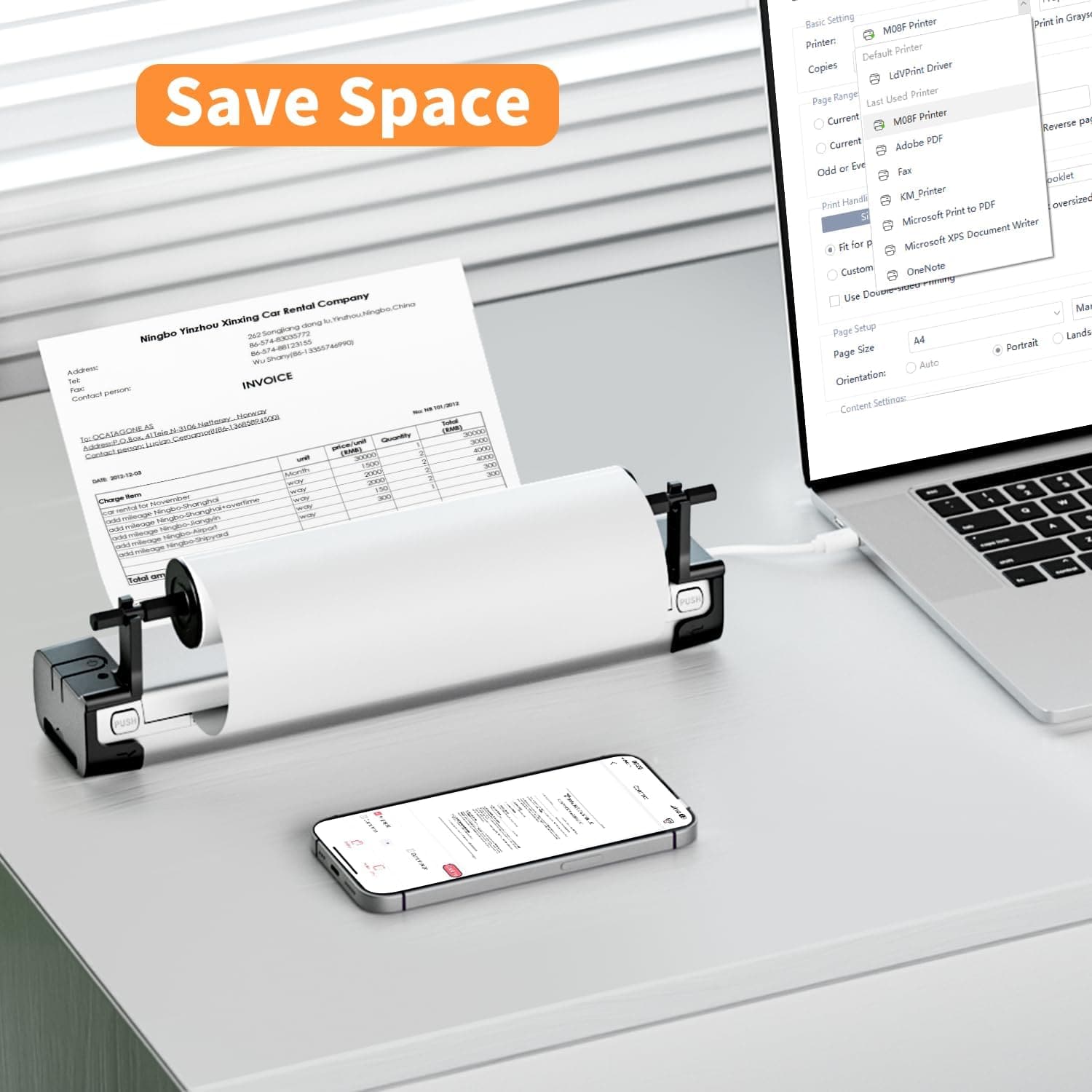 Phomemo M08F Printer Holder for Rolls Thermal Paper