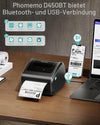 Phomemo Versandetiketten Drucker Wird mit 3 Rollen 250 Etiketten im 4 x 6 | Bluetooth Etikettendrucker DHL, Labeldrucker 4x6, Thermodrucker Kompatibel mit Amazon, DHL, Vinted, Etsy, UPS, FedEx, DPD,Standard Printer