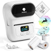 Phomemo M110 Etikettendrucker Selbstklebend Bluetooth mit 3 Etikettenrollen Barcode Etikettendrucker für Einzelhandel, Schule, Heim, Büro und kleine Unternehmen, Label Printer für Telefonen & PC, Weiß,Standard Printer