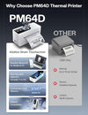 Phomemo PM64D Thermal Label Printer Upgraded with Touchable Screen| 4x6 Bluetooth Shipping Label Printer, Suitable for Postage, Address and Barcode, Compatible with Amazon, Vinted, Royal Mail,Standard Printer