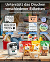 Phomemo M110 Etikettendrucker Selbstklebend Bluetooth mit 3 Etikettenrollen Barcode Etikettendrucker für Einzelhandel, Schule, Heim, Büro und kleine Unternehmen, Label Printer für Telefonen & PC, Weiß,Standard Printer