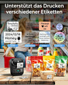 Phomemo M110 Etikettendrucker, Bluetooth Beschriftungsgerät Selbstklebend Aufkleber Drucker für 5000+ Vorlagen.für Küche, Zuhause & Schule, Label Drucker Kompatibel mit Telefonen und PC-System,Standarddrucker