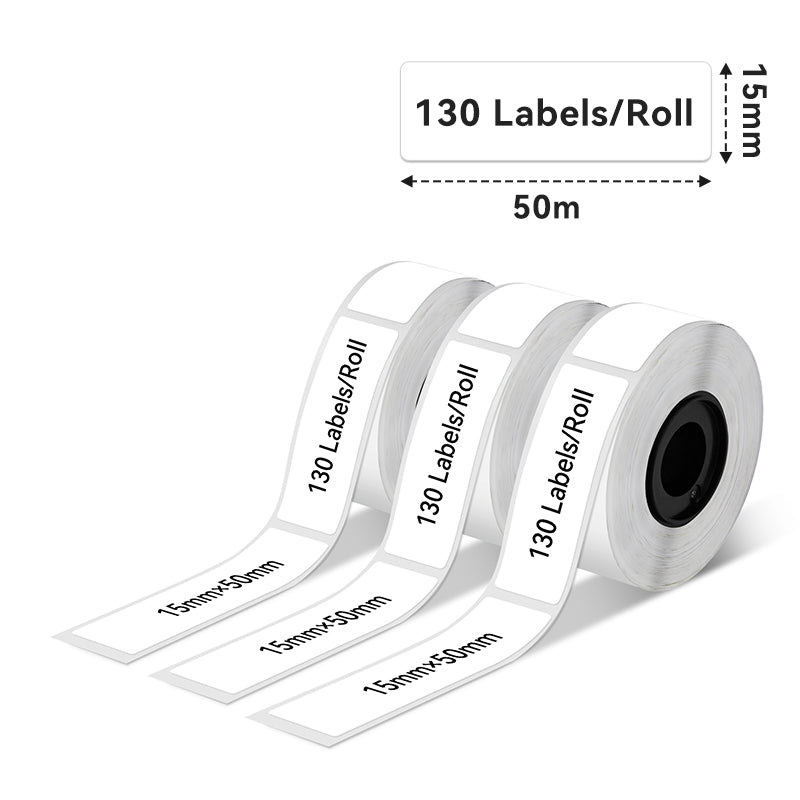 Phomemo 15x50mm White Label for D30 / D35 / Q30 / Q30S Thermal Label Dimensions