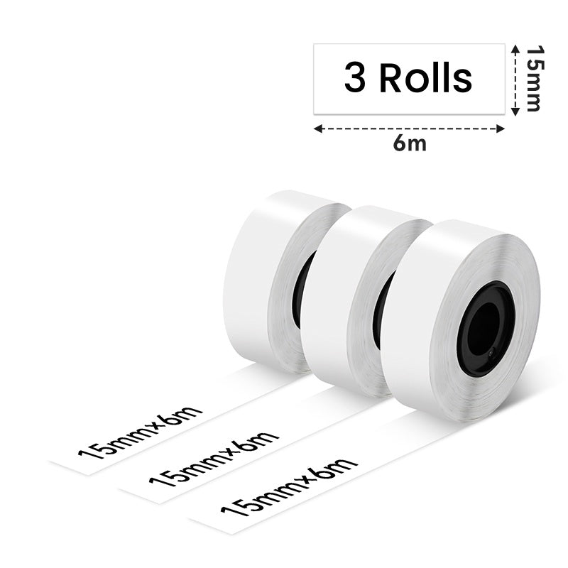 Phomemo 15mmx6m White Continuous Label for D30 Thermal Label Dimensions