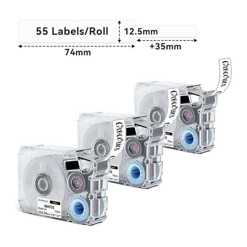 Phomemo 12.5mmx74mm+35mm White Cable Label Tape for P15