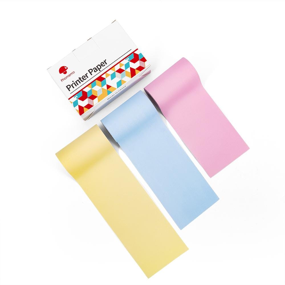 Colorful Non-Adhesive 5-Year Long-Lasting Yellow/ Blue/ Pink Thermal Paper For T02 & M02Xح3 Rolls - Phomemo