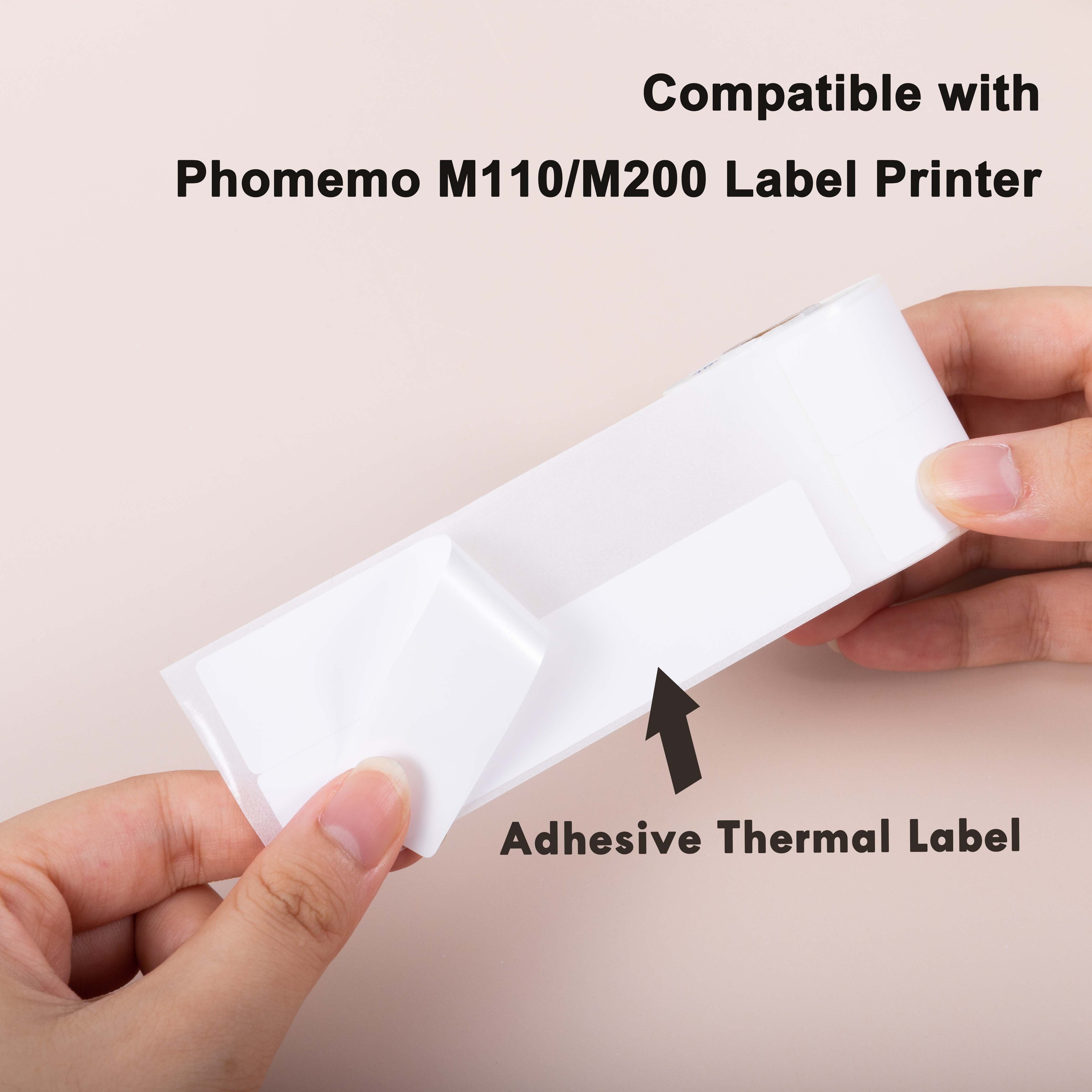 20 X 100mm Square Folder White For M110/M120/M200/M220/M221 - 1 Roll - Phomemo