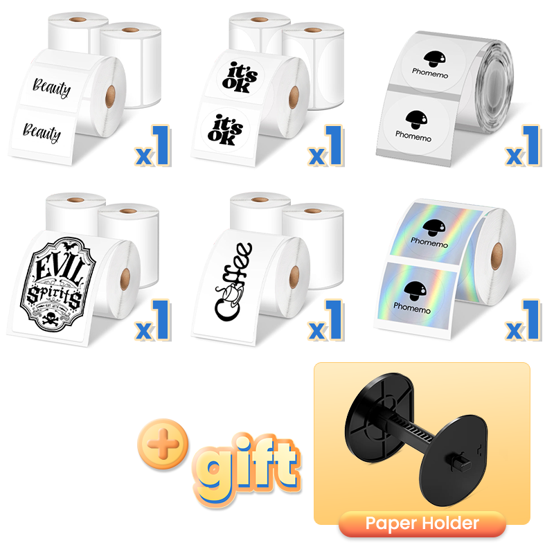 [🛒Black Friday-14 Rolls] Phomemo 6 Styles Thermal Labels for M110/M120/M200/M220/M221