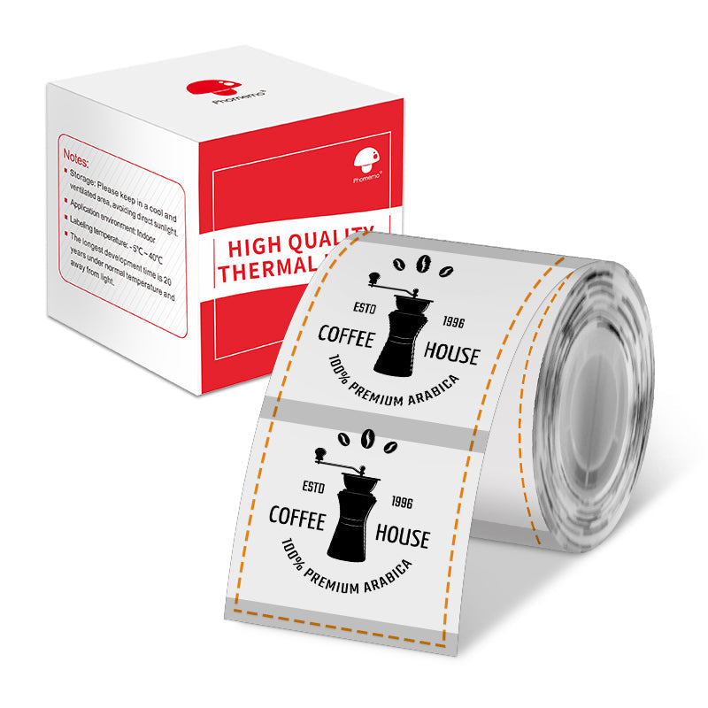 Phomemo 70x80mm transparent square label is strongly self-adhesive.