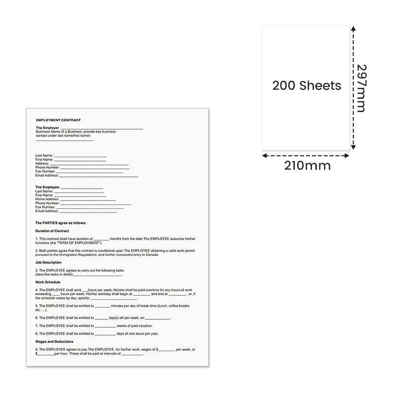 Phomemo Letter & A4 Thermal Paper dimensions and sizes