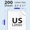 Phomemo Letter Thermal Paper size details, 200 sheets