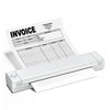 White Phomemo M08F A4 thermal printer printing various sizes of thermal paper