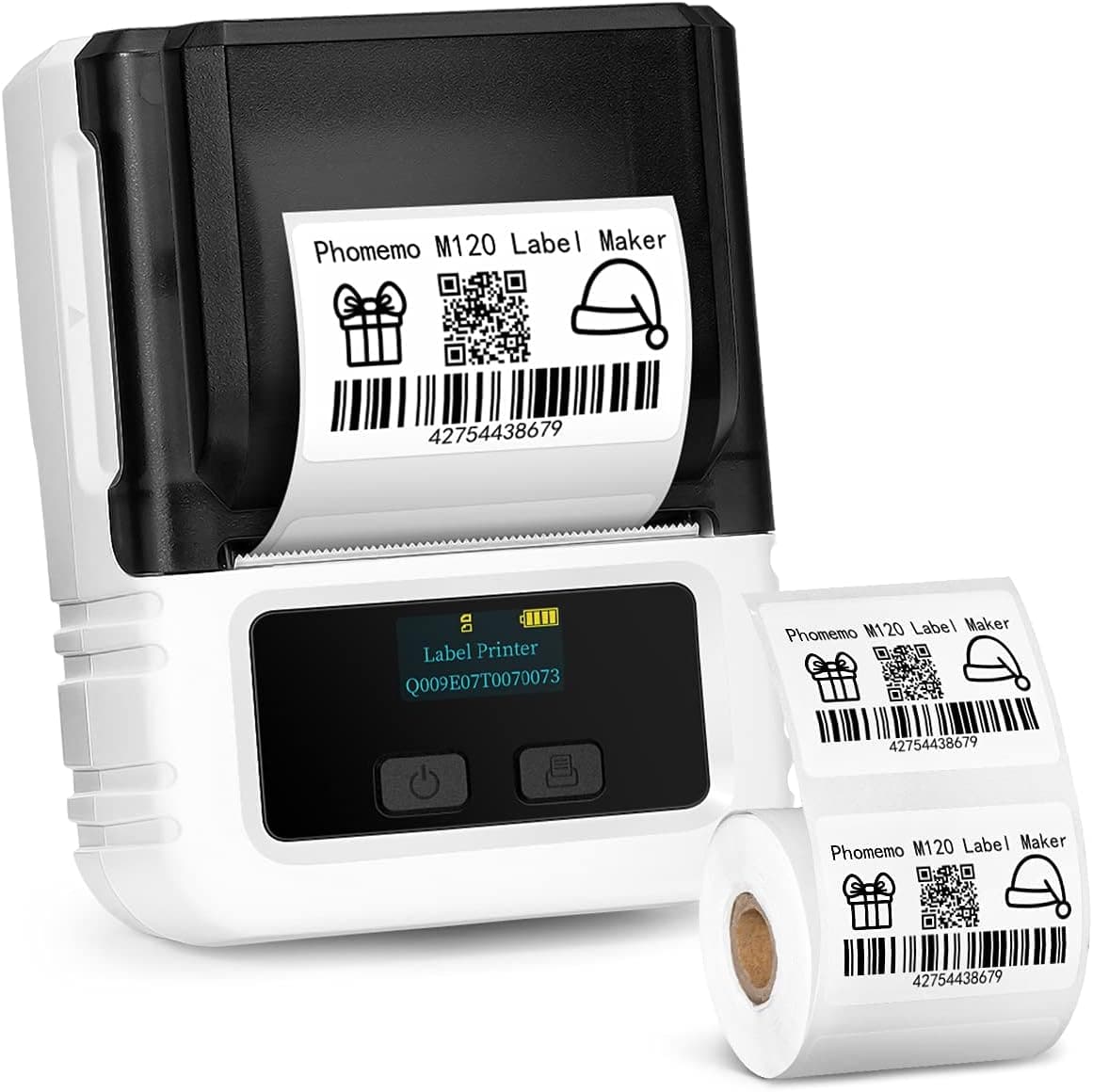 Phomemo M120 Portable Handheld Label Maker white Can Print 20mm-50mm Thermal Label