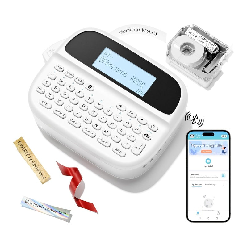 Phomemo M950 Bluetooth Label Maker can print various type of labels