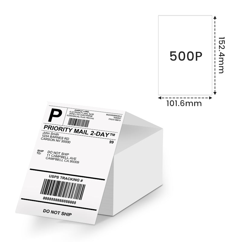 Phomemo 4"x 6" Fan-Fold Thermal Direct Labels for Shipping Label Printer