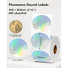 Phomemo 2¡± Silver Thermal Holographic Sticker for Shipping Label Printer round labels