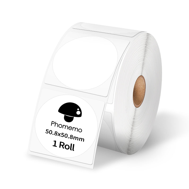 Phomemo 2" Round Thermal Label For Shipping Label Printer (750 Labels/Roll)