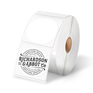 Phomemo ronde thermische etiketten (50 mm / 2 inch) voor verzendlabelprinters (750 etiketten/rol)