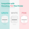 Phomemo transparent thermal sticker paper compatible with T02 mini printers in green, white & pink