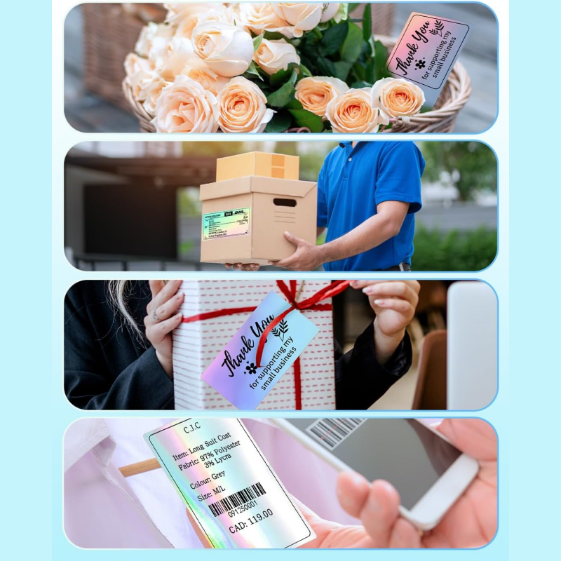Sliver Thermal Holographic Sticker is good for gift 