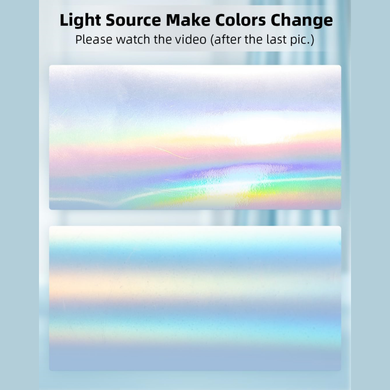 Sliver Thermal Holographic Sticker ,light source make colors change