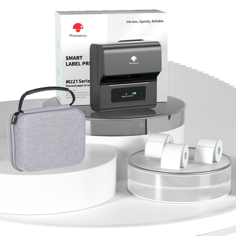 Phomemo M221 Bluetooth Label Printer Gift Set-grey