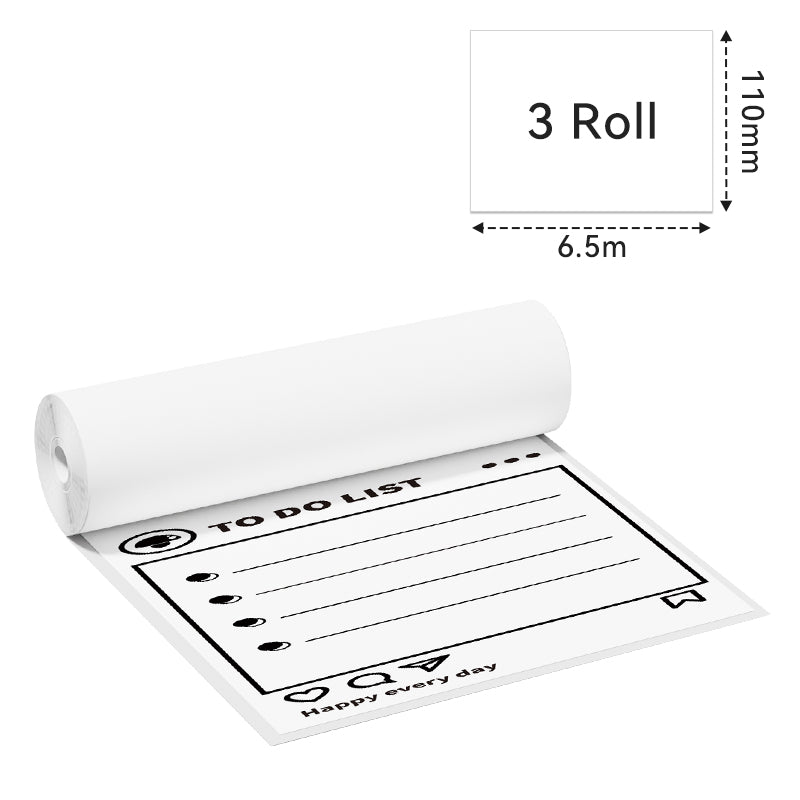 Phomemo 110mm Paper for M04S/ M04AS Thermal Paper Dimensions