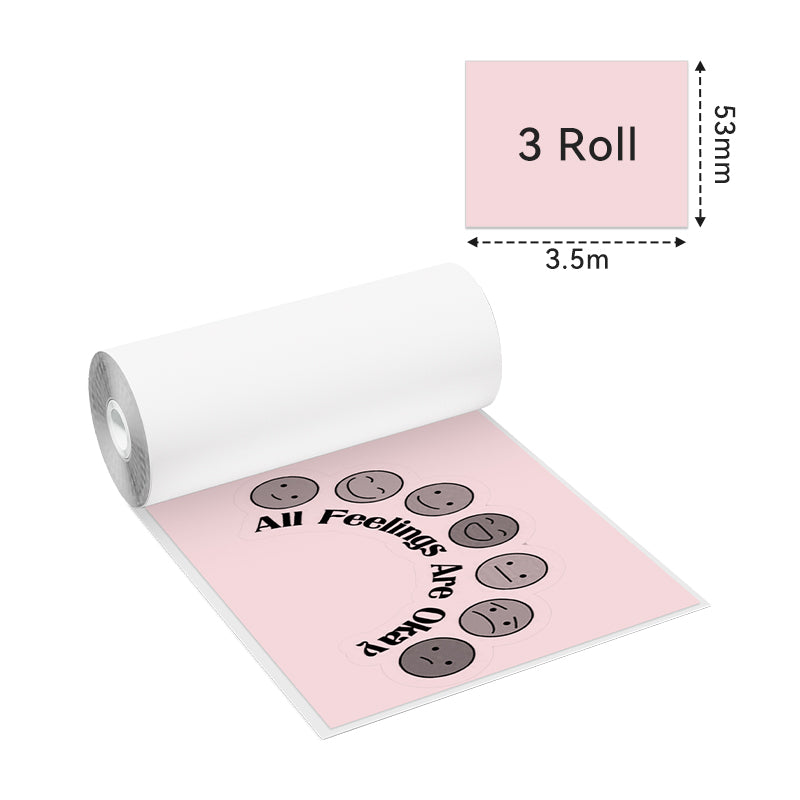 Dimension of Phomemo 53mm Pink/Blue/Purple Sticker 20-Year-Lasting Thermal Paper for M02/M02S/M02Pro/M03/M03AS/M04S/M04AS/M832