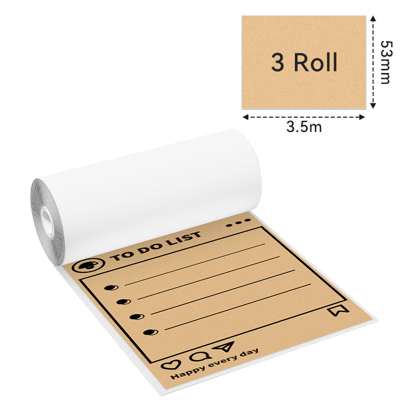 Phomemo 53mm White/Transparent/Gold Sticker Thermal Paper for M02/M02S/M02Pro/M03/M03AS/M04S/M04AS Thermal Paper Dimensions