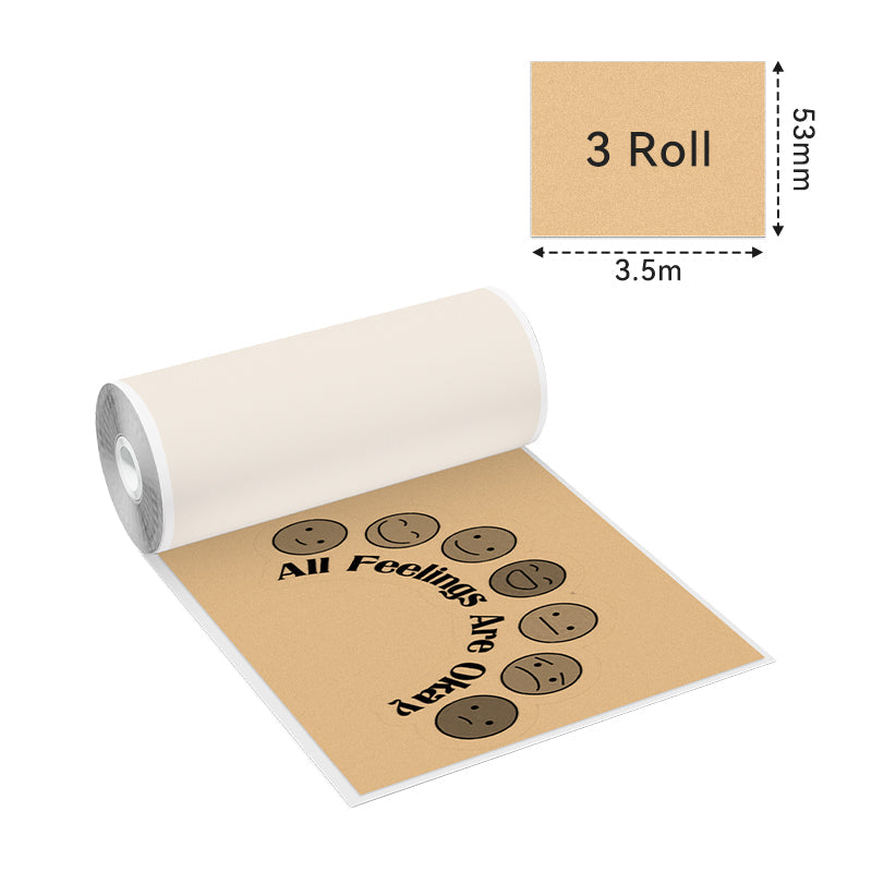 Dimension of Phomemo 53mm Semi-Transparent/White/Gold Sticker Thermal Paper for M02/M02S/M02Pro/M03/M03AS/M04S/M04AS/M832