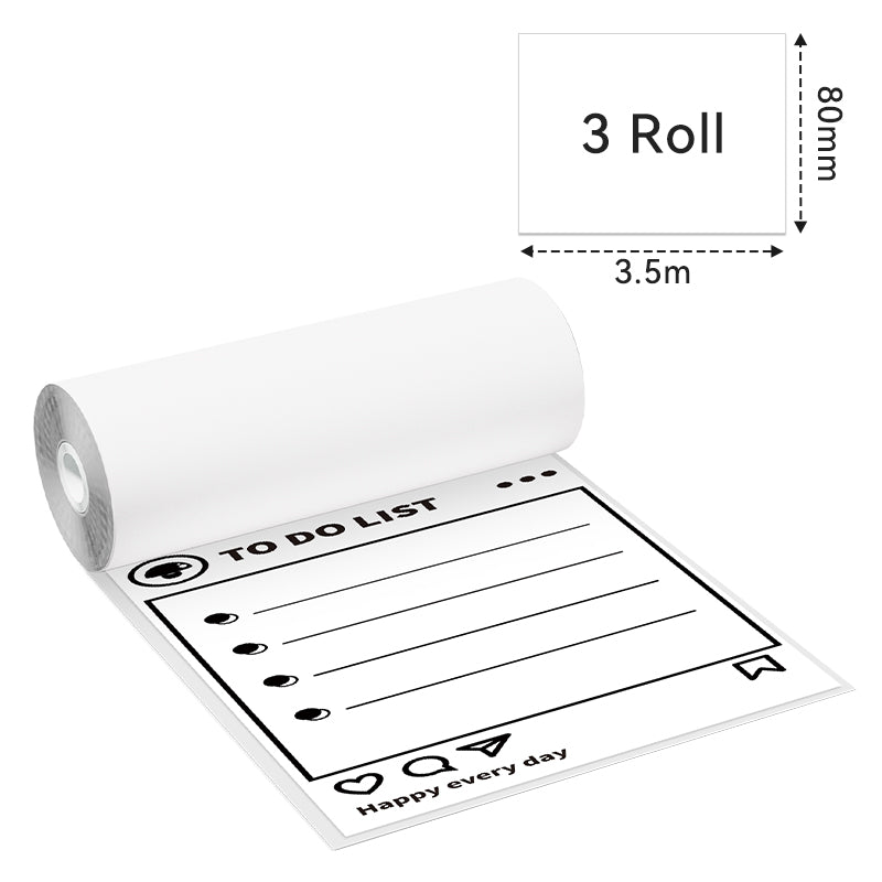 Phomemo 80mm White Sticker 10-Year-Lasting Thermal Paper for M03/ M03AS/ M04S/ M04AS Thermal Paper Dimensions