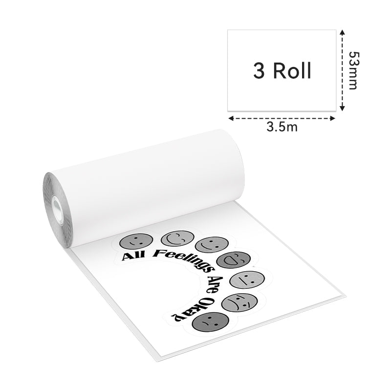 Dimension of Phomemo 80mm White Sticker 10-Year-Lasting Thermal Paper for M03/ M03AS/ M04S/ M04AS