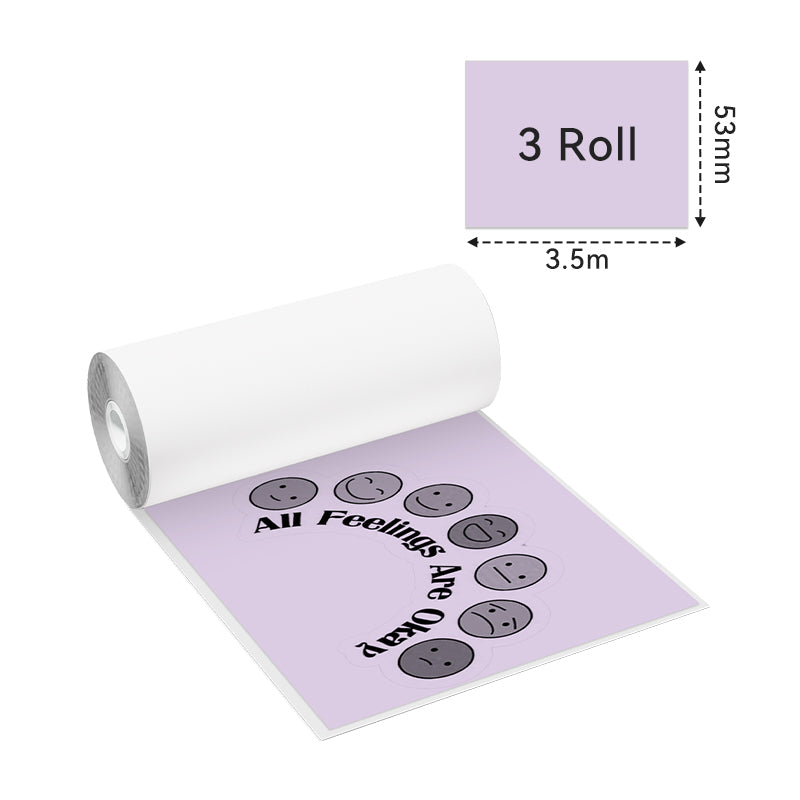 Dimension of Phomemo 53mm Green/Orange/Purple Sticker 20-Year-Lasting Thermal Paper for M02/M02S/M02Pro/M03/M03AS/M04S/M04AS/M832ح3 Rolls