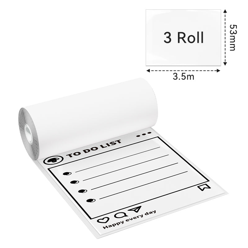 Phomemo 53mm Transparent Sticker Thermal Paper for M02/M02S/M02Pro/M03/M03AS/M04S/M04AS Thermal Paper Dimensions