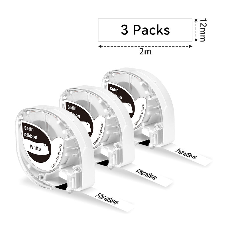 Phomemo 12mmx2m White Satin Ribbon Label Tape for P12/P12PRO