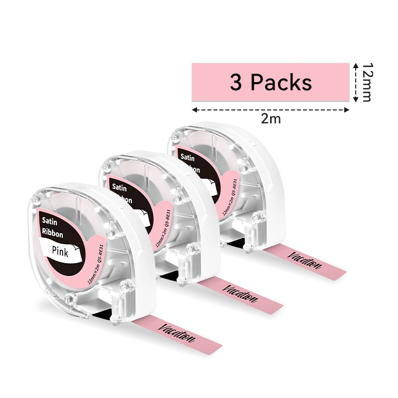 Phomemo 12mmx2m Pink Satin Ribbon Label Tape for P12/P12PRO