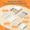 Phomemo TK32 Tattoo Maker Refill Pack,Includes 50pcs Tattoo&Transfer Papers and 8 Markers