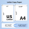 Phomemo US Letter Size 8.5"x11" vs A4 Size 8.27"x11.69" Copy Paper Comparison.