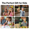 Children using Phomemo dinosaur photo printer at party, drawing, and gift-giving scenes, ideal gift for kids.