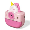 Phomemo instant photo printer for kids in pink unicorn design, featuring a cute dual-camera and thermal printing.