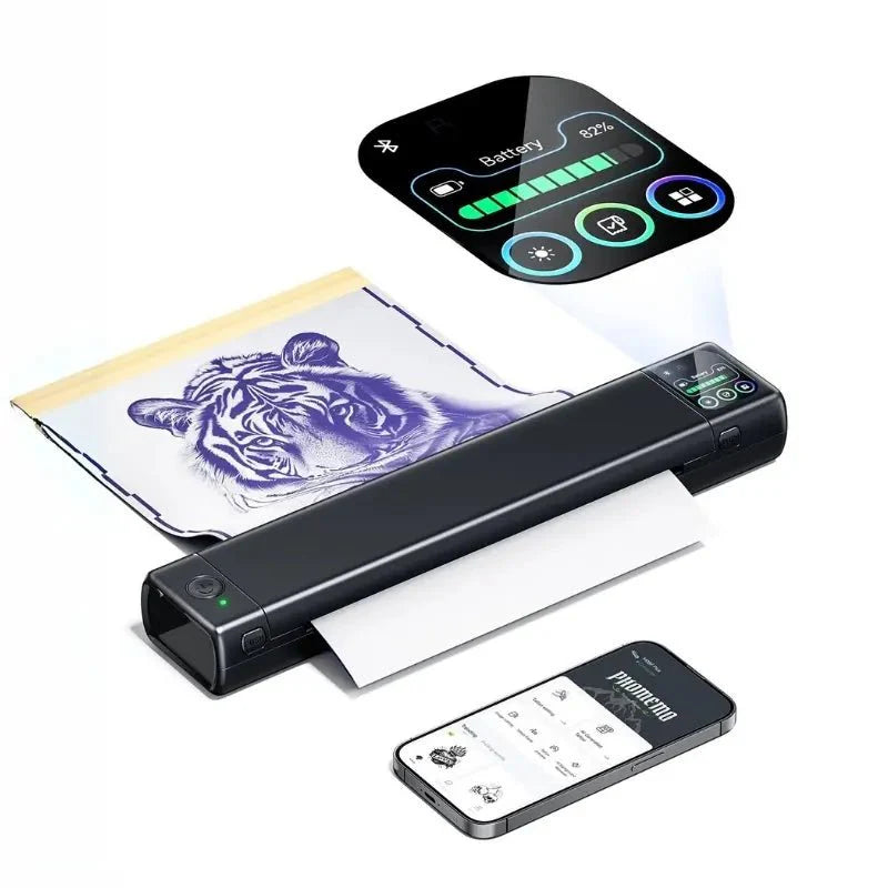 Phomemo M08F Plus kabelloser Tattoo-Schablonendrucker mit Touchscreen
