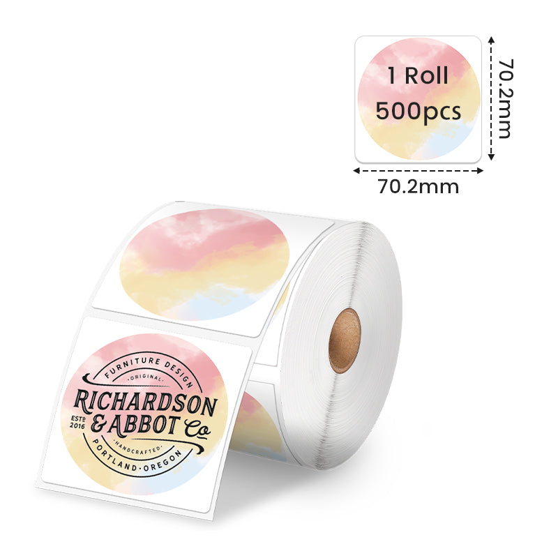 Phomemo 3¡± Self-Adhesive Round Thermal Sticker Label for Shipping Label Printer size